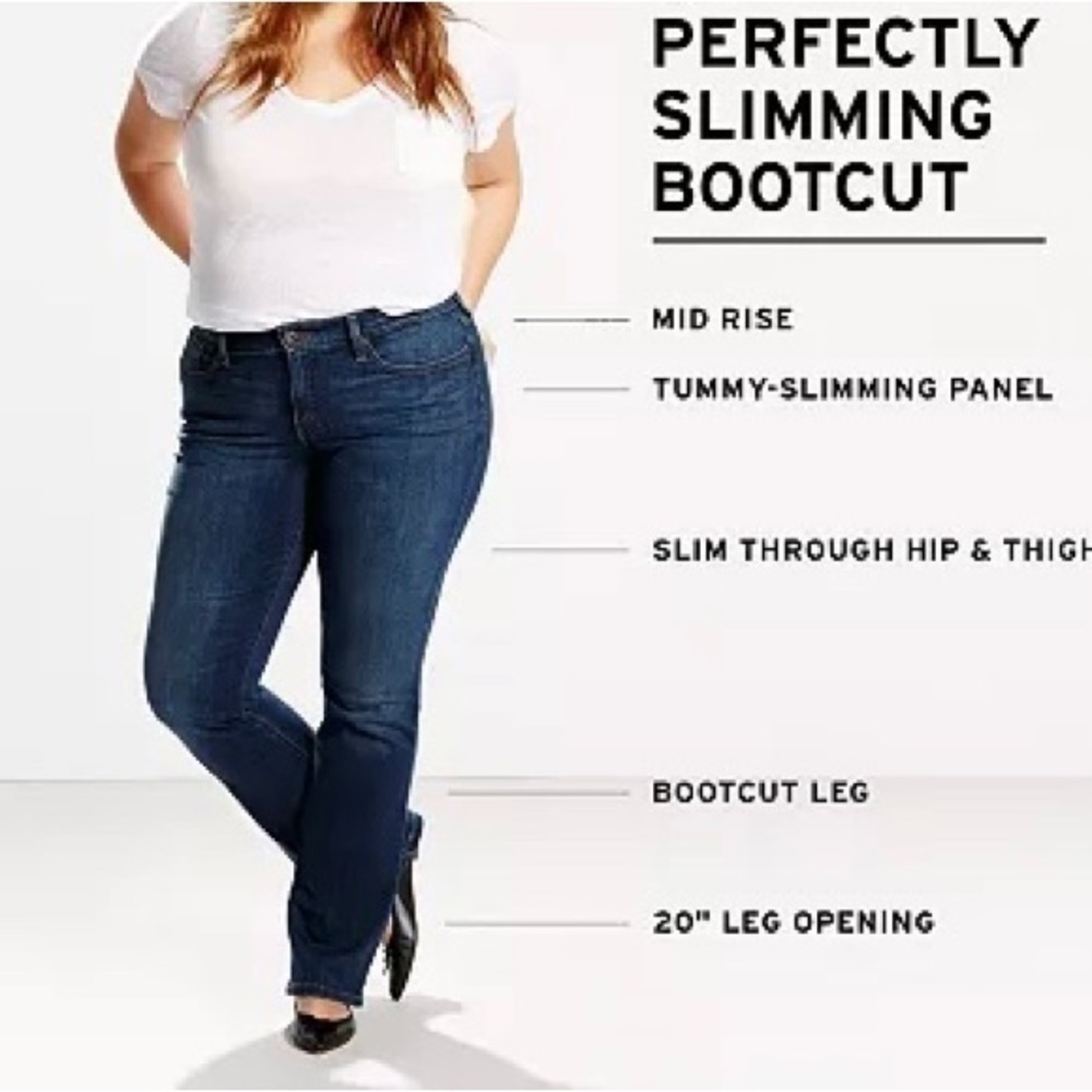 LEVI'S 512 Denim Perfectly Shaping Bootcut Jeans Plus size 20W